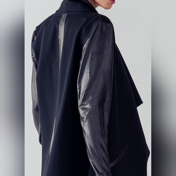 #18884 🛑M FABULOUS BOHO CHIC SEXY Faux Leather Combined Jacket - Picture 16 of 16